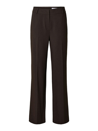 Selected Femme SlfRita MW Wide Pant Melange Coffee Bean